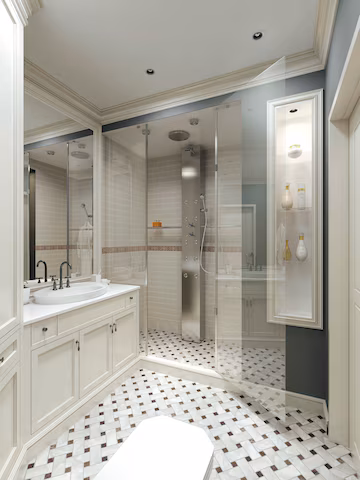 mosaic shower floor