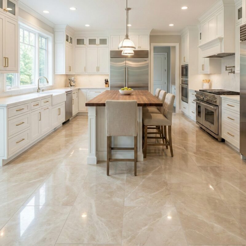 beige kitchen floor tile