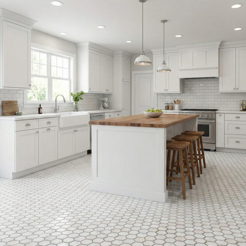 marble mosaic kitchen floor tile