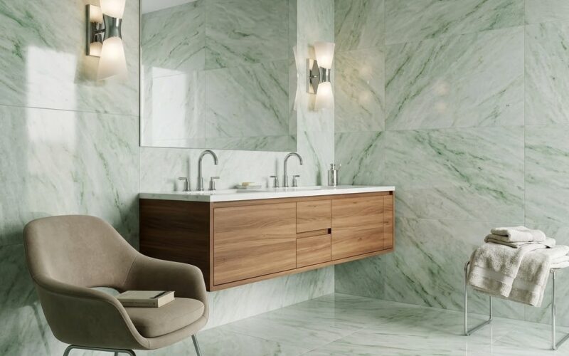 Ming green polished marble tile