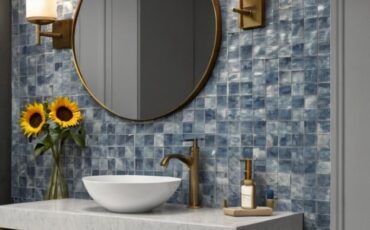 blue backsplash tile