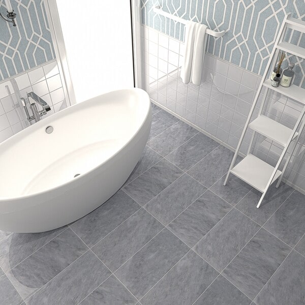 gray bathroom floor
