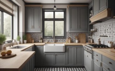 black and white tile