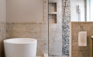 pebble tile shower floor