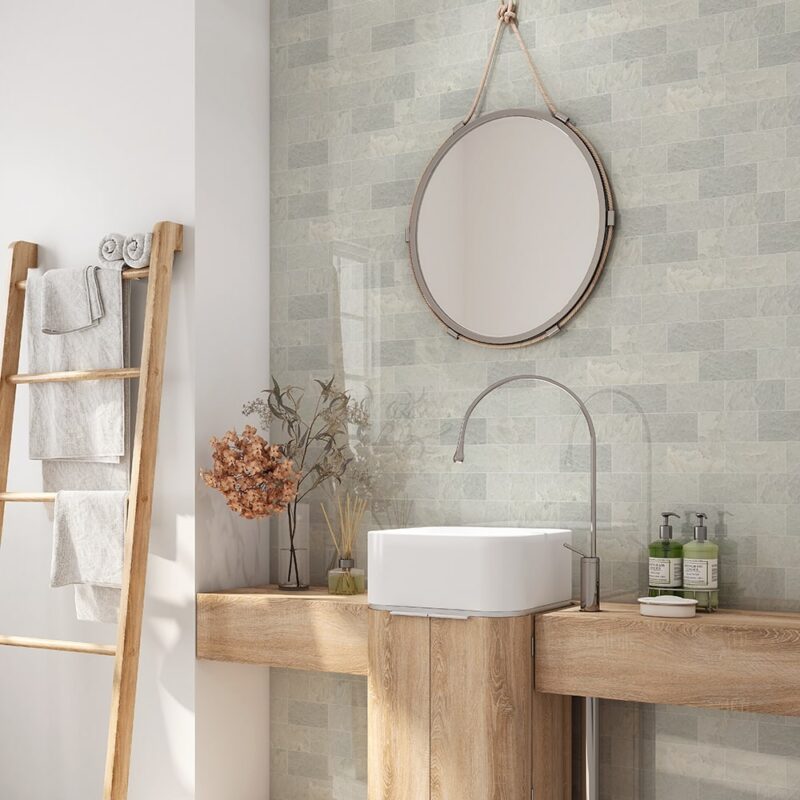 green marble tiles