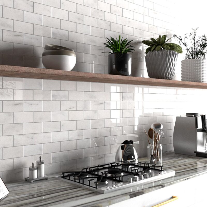 marble subway backsplash