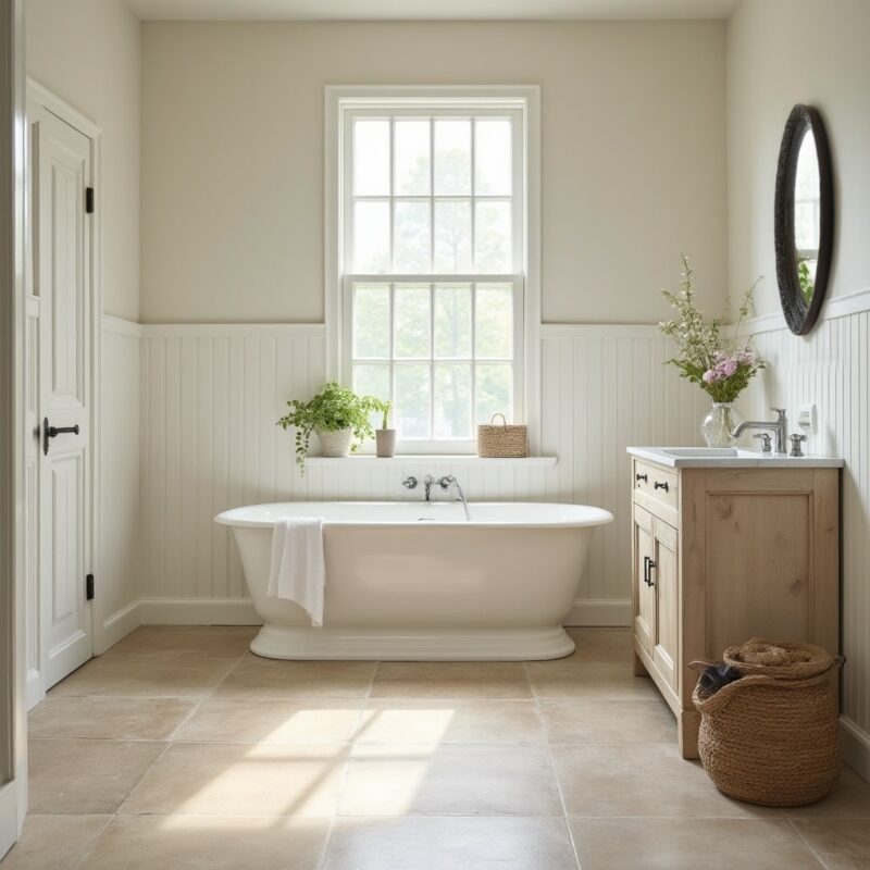 beige floor tiles
