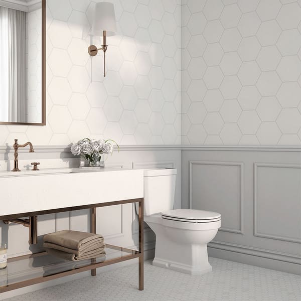 hexagon bathroom tiles
