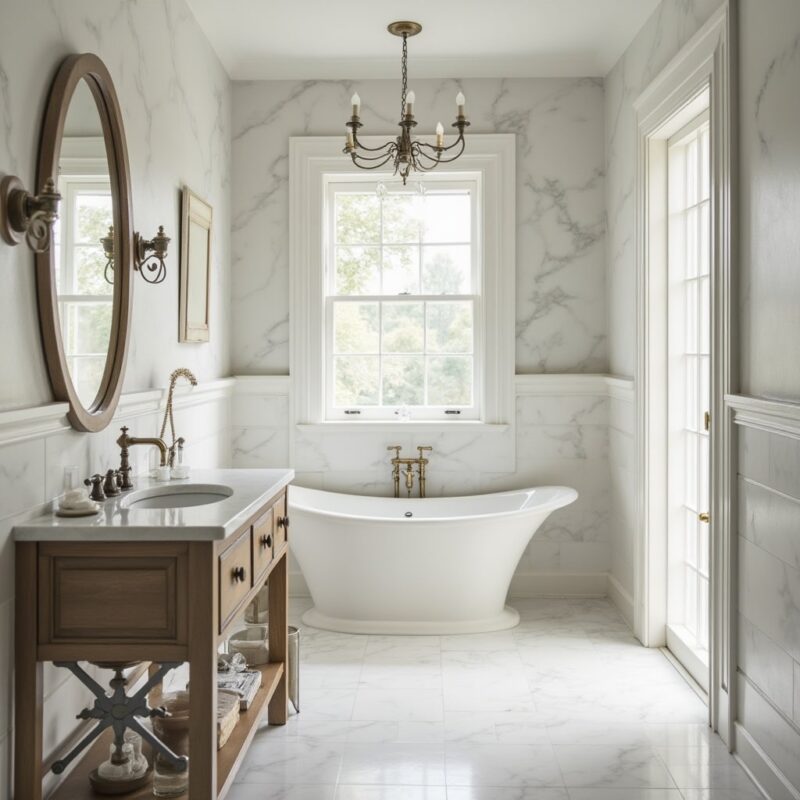 marble tile bathroom