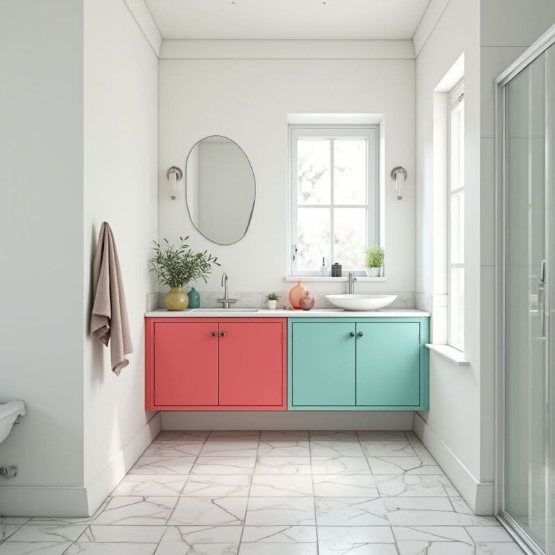 marble tiles with vanities