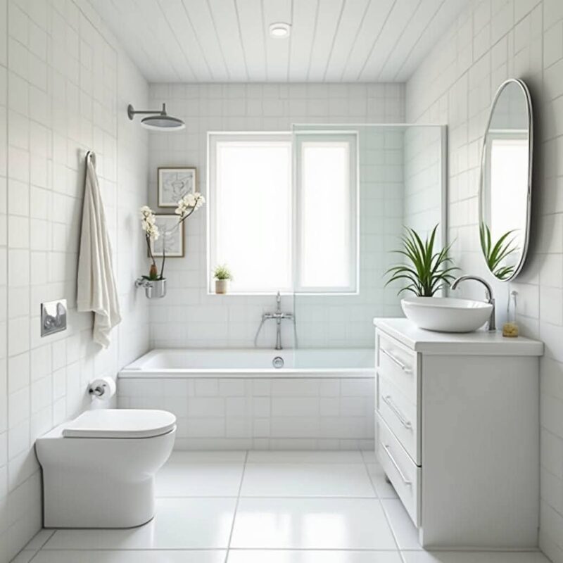 white matte tiles