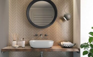 beige chevron tile