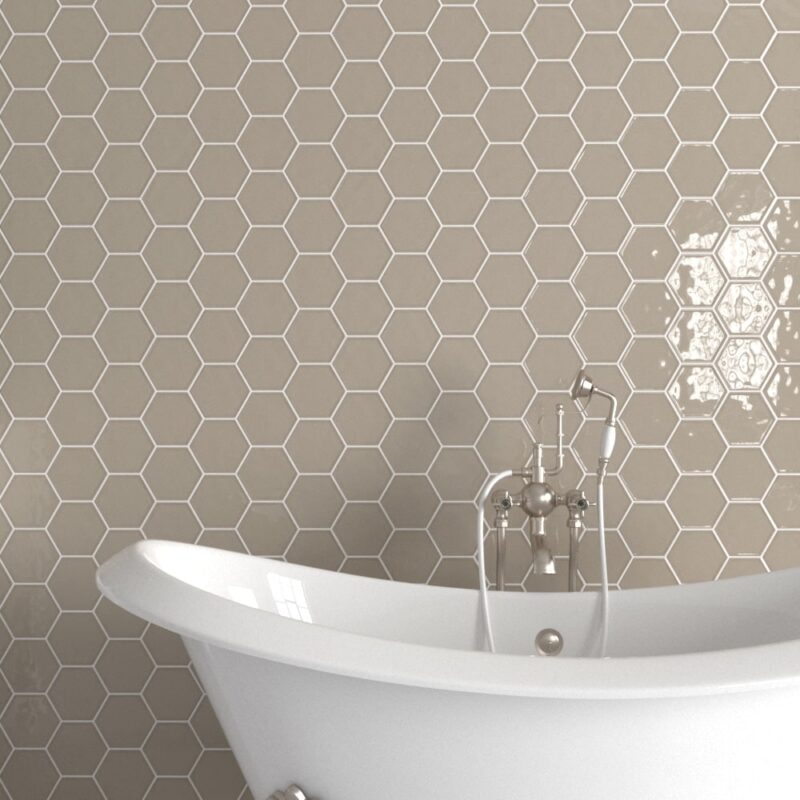 beige hexagon tile