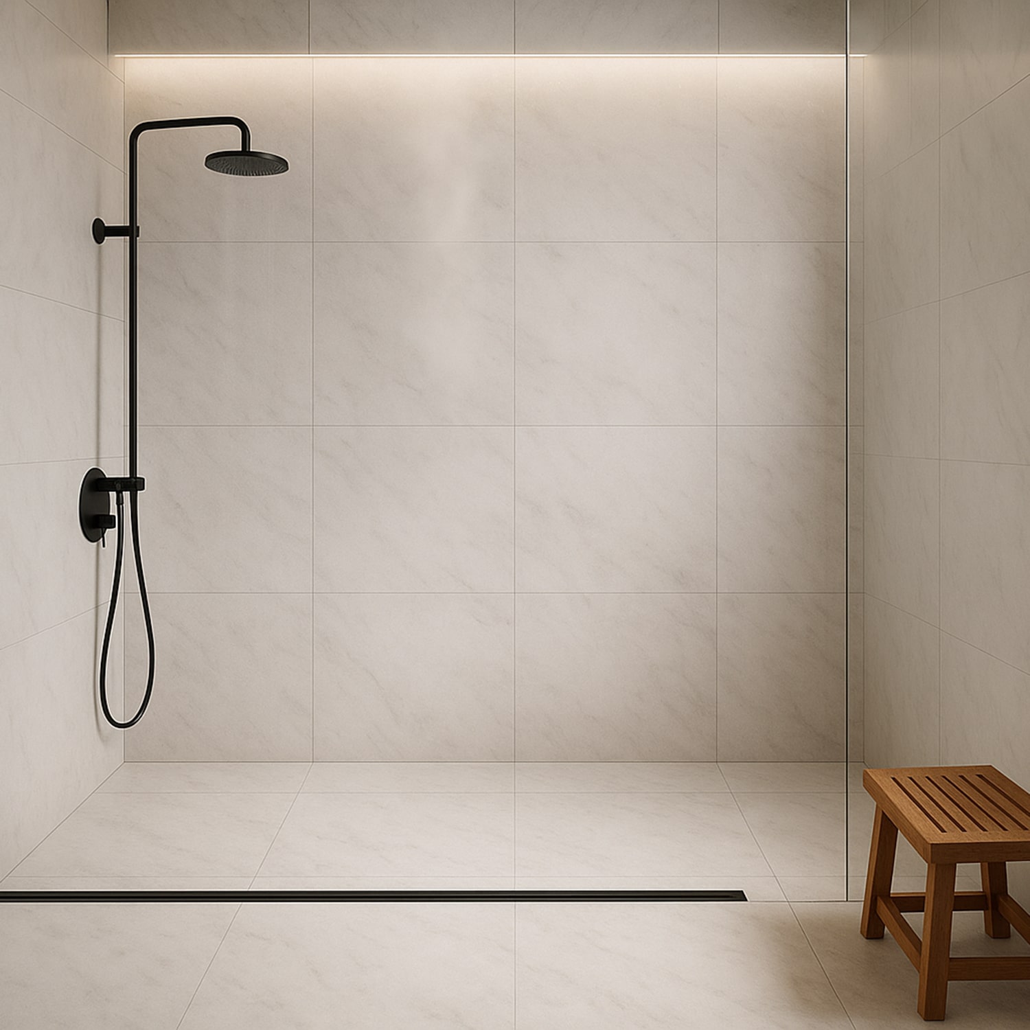 calacatta marble shower tile