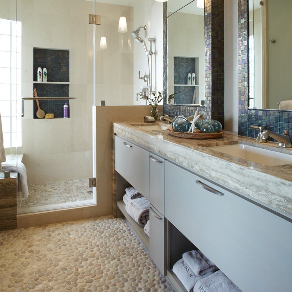 pebble ttile shower floor