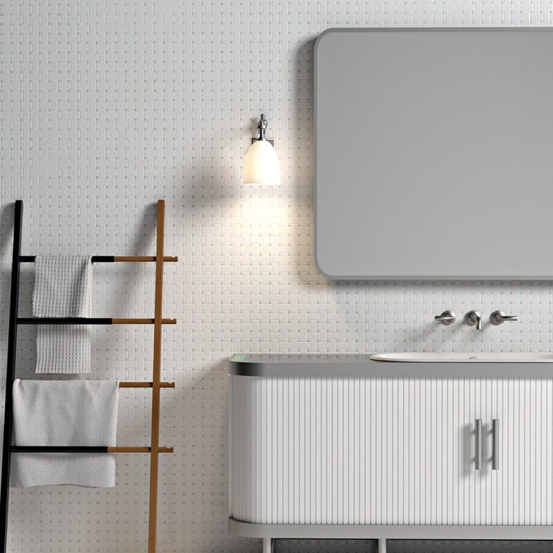 basket weave tile backsplash