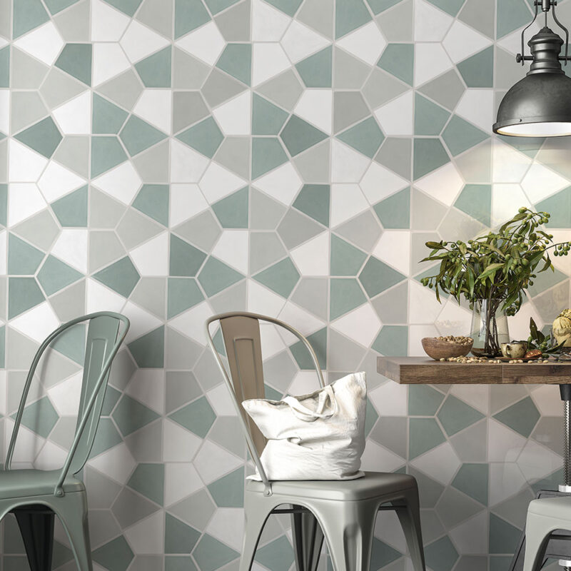 green ceramic tiles