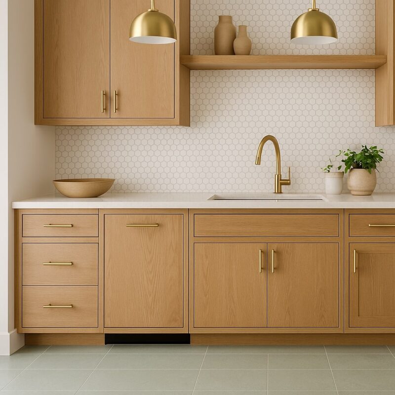 white hexagon mosaic tile backsplash