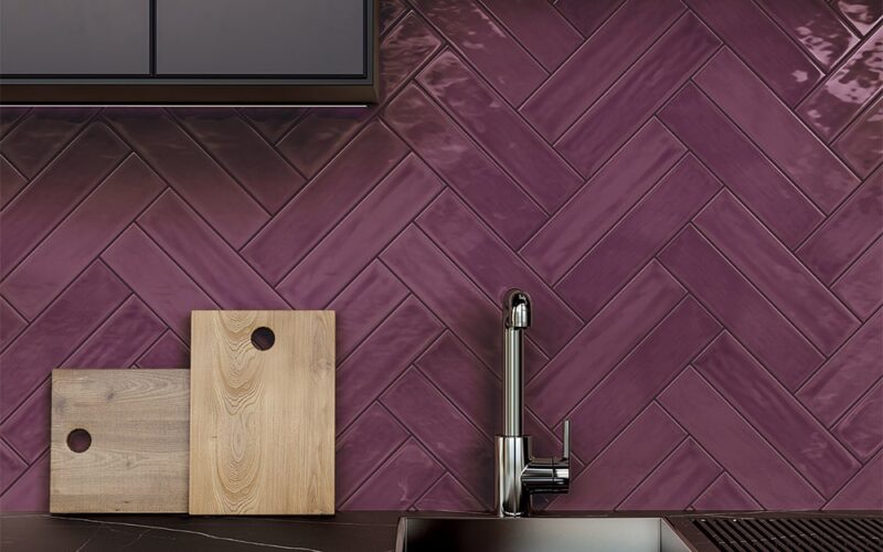 purple ceramic tile