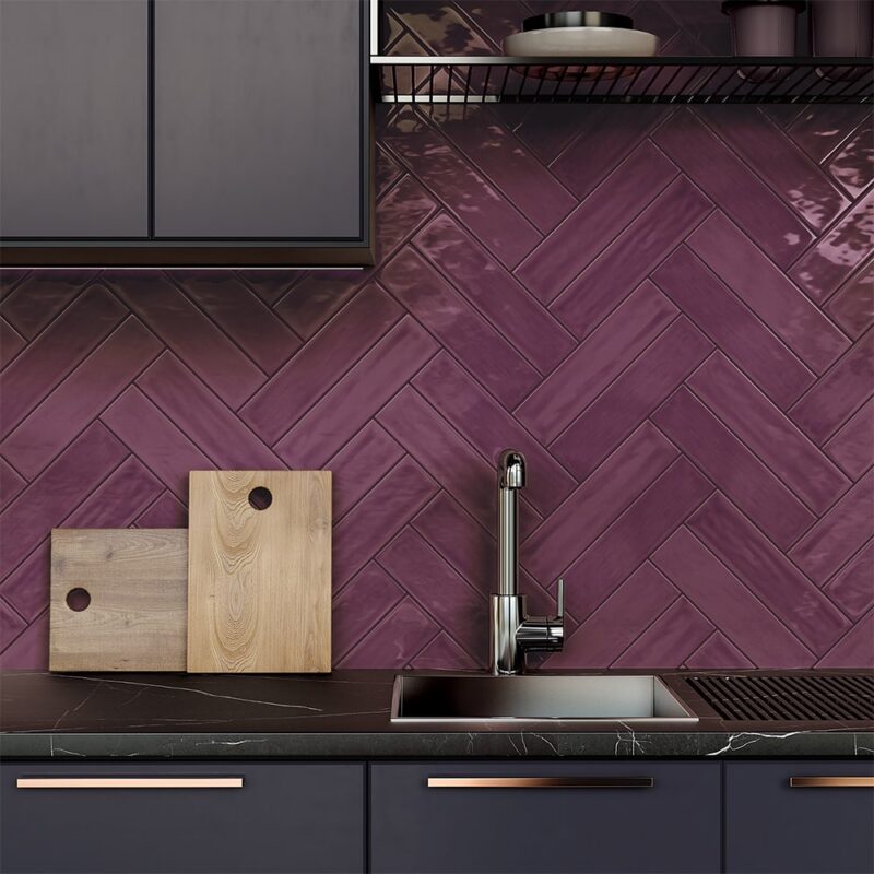 purple ceramic tile