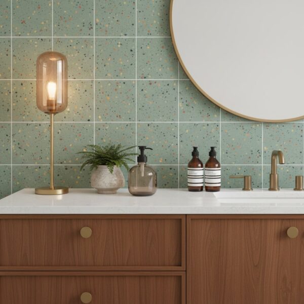 terrazzo tile bathroom