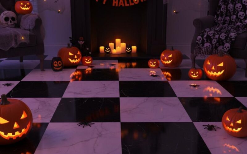 búsqueda del tesoro de azulejos de Halloween