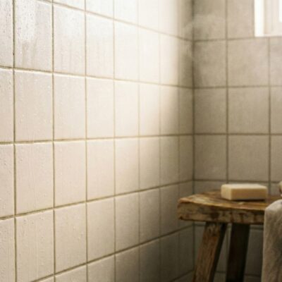 grey grout on shower