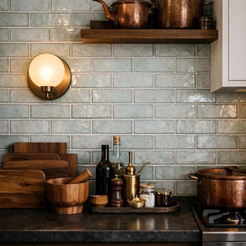 green terracotta tile