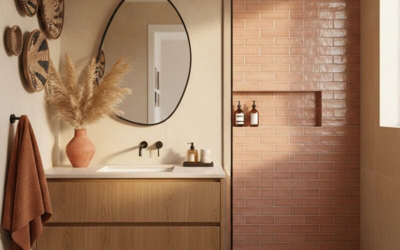 horizontal shower wall tile