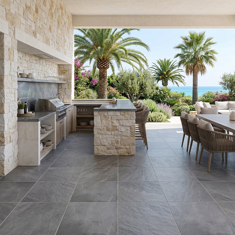 outdoor kitchen flooring design