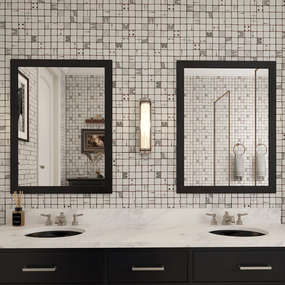 glazed terracotta mosaic tile bathroom