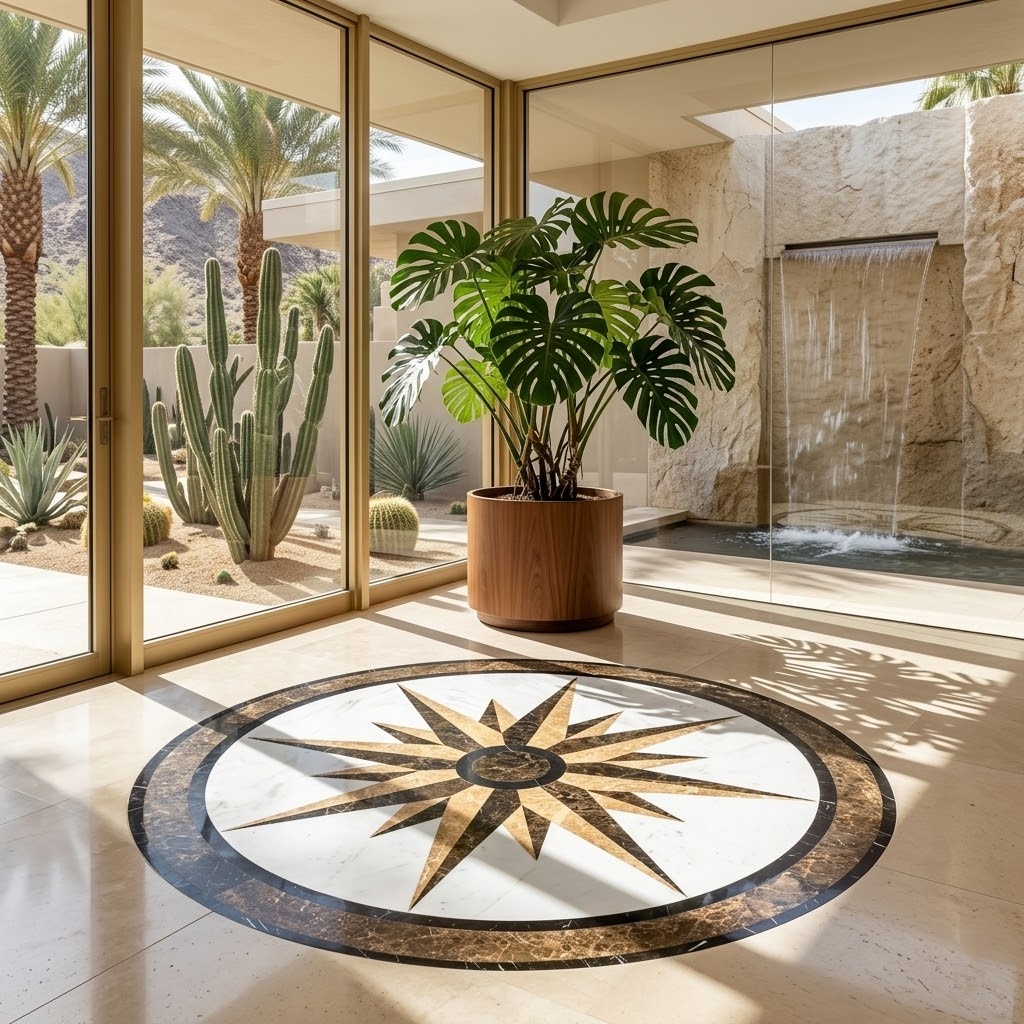 48 inches floor marble medallion for luxury entryway projects