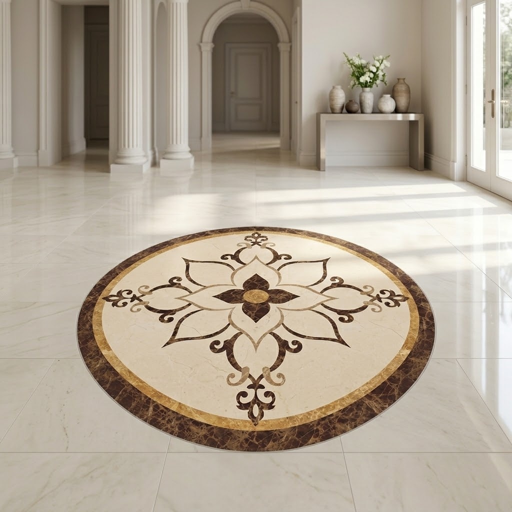 marble medallion floor tiles for high end residential projects