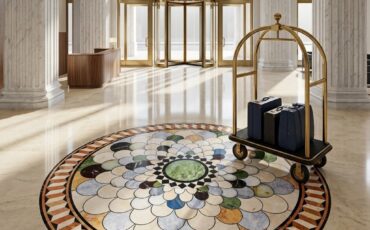 marble medallion for hotel entryway flooring
