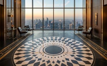 round floor medallion for business center lobby